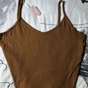 Brown color AE ribbed tank top